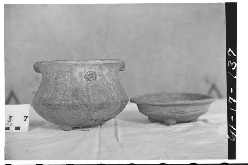 Tetrapod Usulutan Bowl; Tetrapod Orange Ware Dish