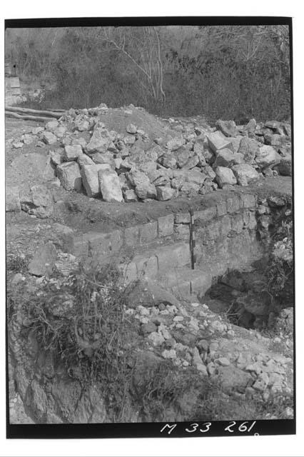 Stairs north of northwest corner of Northeast Platform at Monjas.