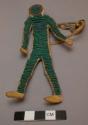 Sioux beaded effigy of a man. Figure cut from rawhide. Covered w/ lazystitch bea