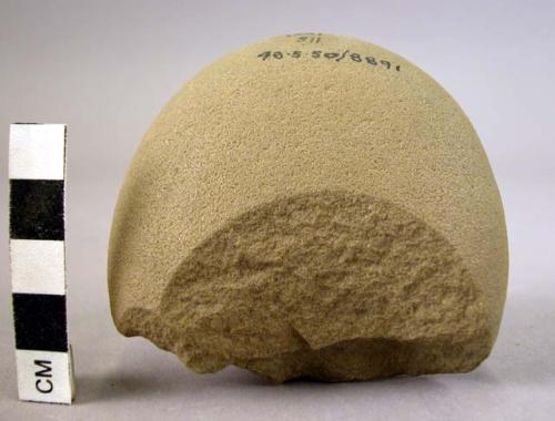 Quartzite pebble tool - bifacially flaked