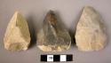 6 Small pearshaped handaxes with thin butt and pointed end