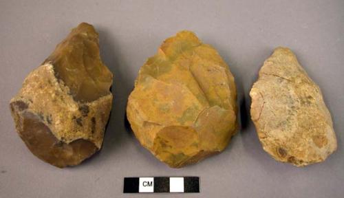 4 medium sized flint fist axes