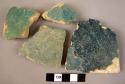 9  blue glazed potsherds