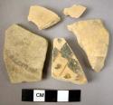 Ceramic body sherds, buff burnished ware with black painted ornamentation