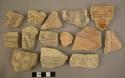 26 rim and body potsherds - B ware