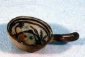 Ladle, polacca polychrome style c. int: kachina & clown design; ext: slipped, no