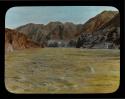 Lantern slide of mountains, hand-colored