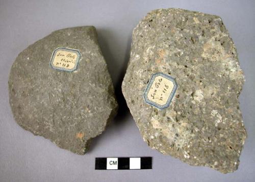 Fragments of ground stone