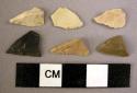 6  flint microliths-triangles