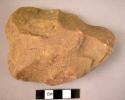 Chipped stone biface, handaxe, roughly chipped, roughly ovate