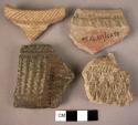 8 decorated pot sherds