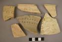 7 potsherds - incised wares