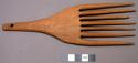 Wooden hair comb - undecorated, 7 tines ("orusokus")
