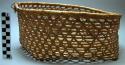 Round basket, open hexagonal weave, greenish fibre, diameter 12.25", height 5.25