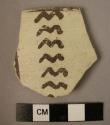 Painted rim potsherd - bird design