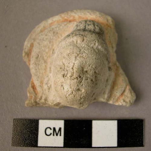 Small painted plaster head of buddha