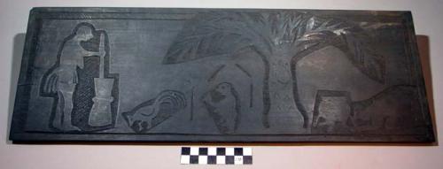 Carved ebony plaque