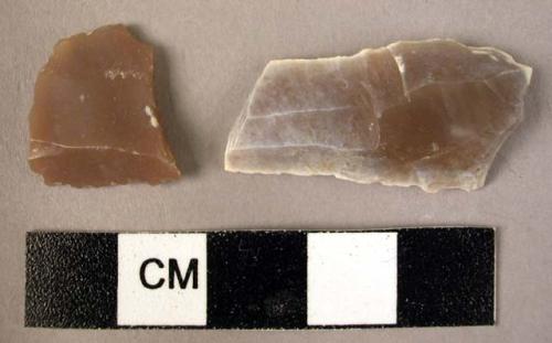 2 flint diagonally truncated blades