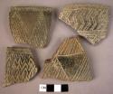 6 decorated pot sherds