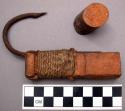Fish hook and piece of wood from dugout 21-10-10/87651