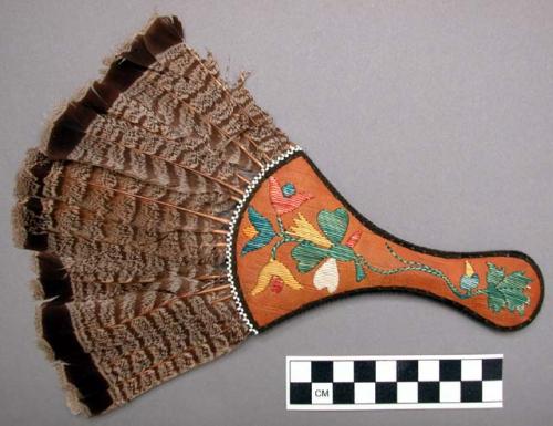 Partridge tail fan, quill ornamented