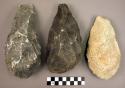 3 CASTS of thick medium-sized elongated pointed handaxes