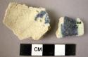 3 blue-painted potsherds