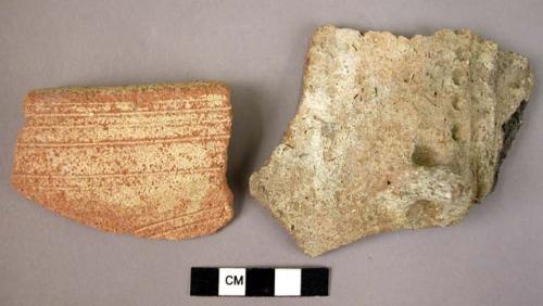 7 potsherds with incised or impressed decoration