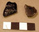 Stone, chipped stone, chipping debris, flake, 1 stemmed projectile point