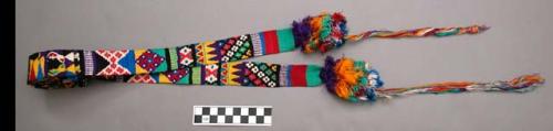 Woman's headband. Multicolored with silk (?) threads. 24x3