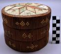 Covered birch-bark box, quill and bark decoration