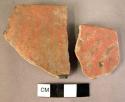 7 rim potsherds of black on red painted ware