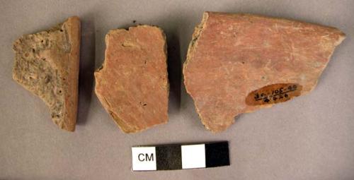 7 rim potsherds of red painted ware