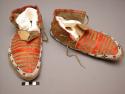 Pair of Sioux moccasins originally belonging to Sitting Bull. Hard soles