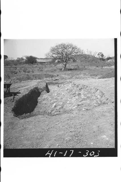 Trench along south side of Mound 10