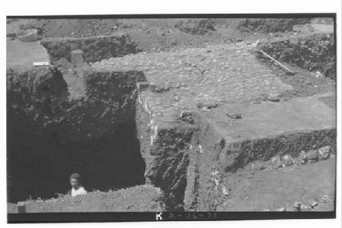 Mound A; Tomb III; Platform 8; East side; Southeast corner