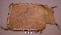 Plains bison hide flat bag, possibly Sioux. Lazystitch beadwork around sides and