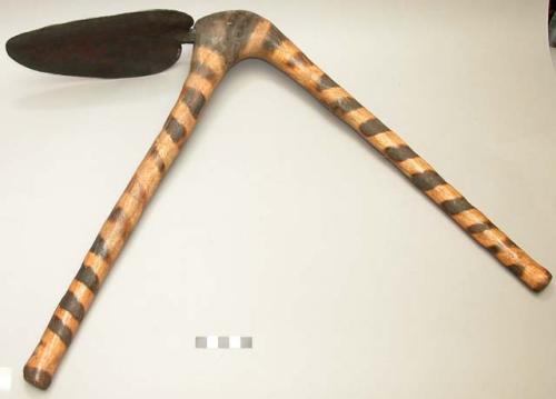 Woman's doubled-handled hoe