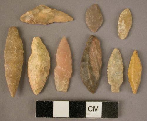 10 small stone blades