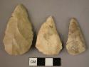 3 flint triangular points