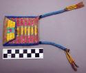 Small buckskin pouch - decorated with quills, beads, and tassels