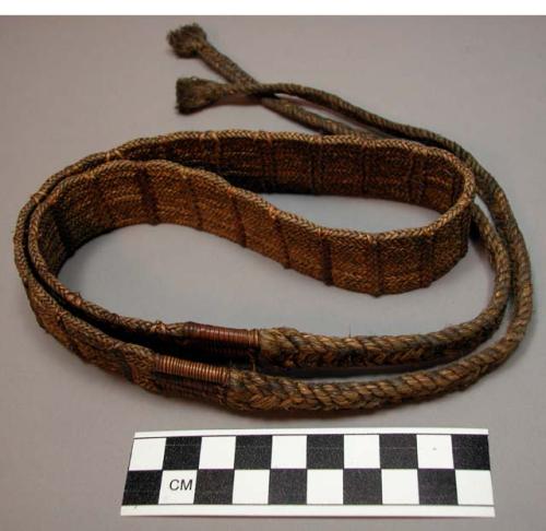 Belt, strips of braided grass sewn together, kudu