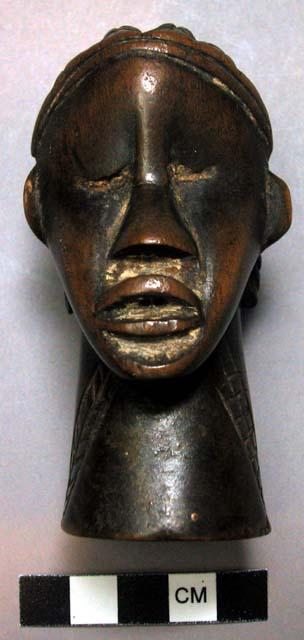 Bunga's hand piece, carved wooden head