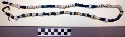 String of blue and white beads