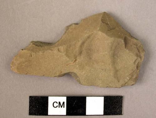Triangular flint flake with notches on each side