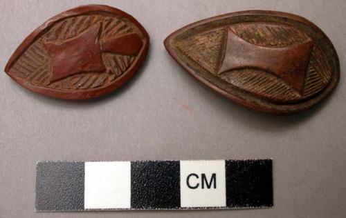 Gambling dice, carved