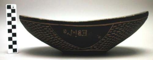 Wooden bowl - chief article of furniture in native house - usually hung from raf