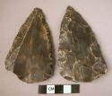 2 CASTS of large triangular points made on Levallois flakes
