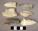 6 flint angle burins-miscellaneous types