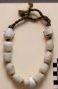 Necklace, large white beads, olunigi ruikurungu
